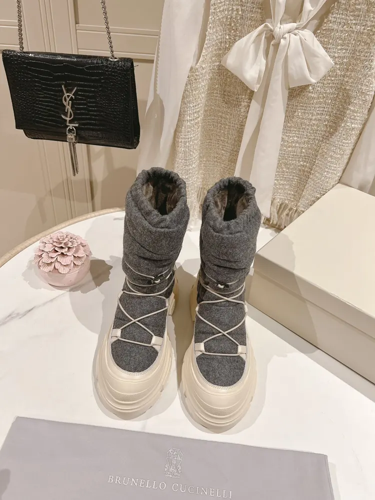 Brunello Cucinelli cashmere warm boots