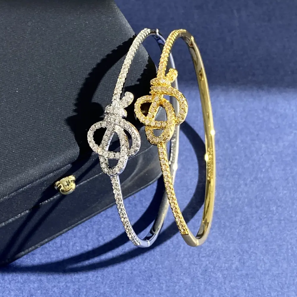 Tiffany Keys Tiffany TFN Korean exquisite diamond key knot bracelet Brass material