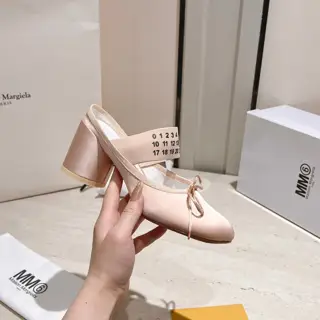 Maison Margiela MM6 early spring new thick heel apple head ballet shoes half slippers