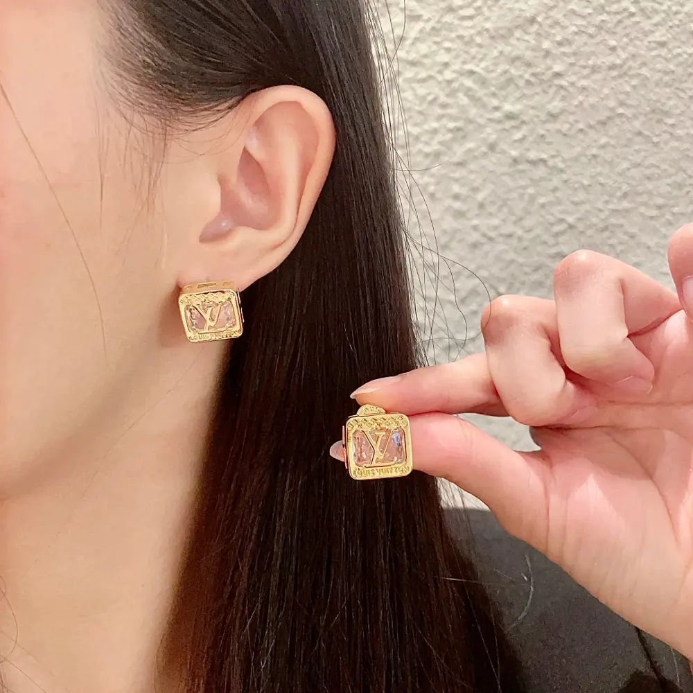 Louis Vuitton classic monogram earrings