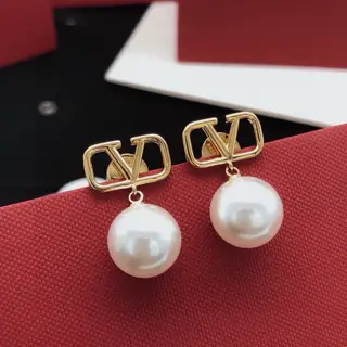 Valentino V-shaped earrings with pearls