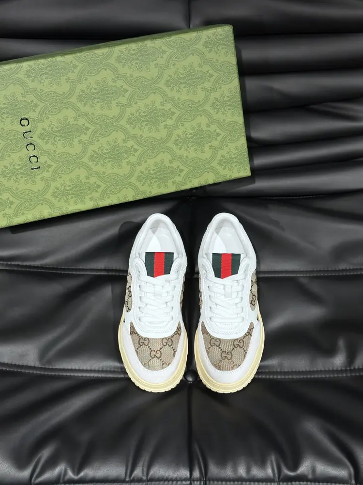 Gucci Re-Web series Men’s webbing leather sneakers