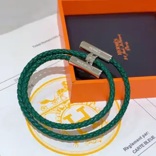 New Hermes bracelet braided bracelet thickened platinum version. High-end precision version
