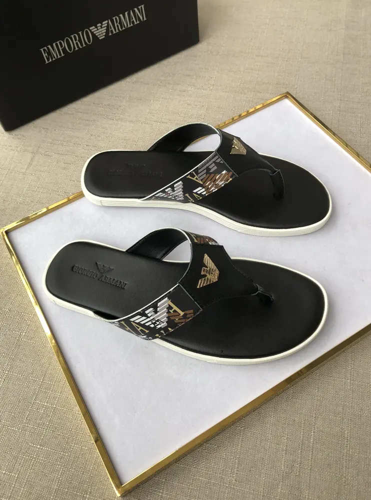 Armani men’s casual slippers Upper Imported cowhide