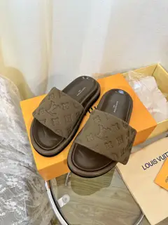Louis Vuitton’s latest hit Velcro series…couple thick-soled slippers