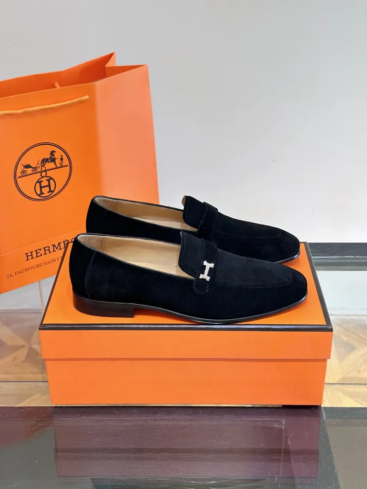 Hermès men’s business leather shoes