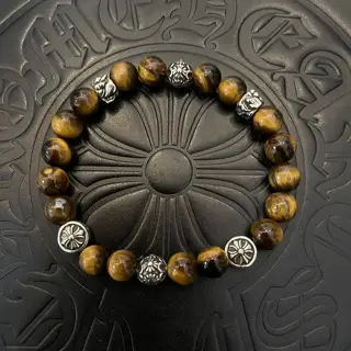 Chrome Hearts classic retro multi-element tiger eye stone bracelet