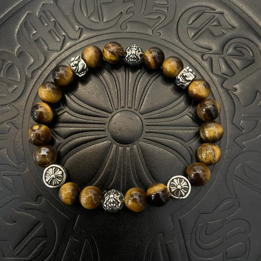 Chrome Hearts classic retro multi-element tiger eye stone bracelet