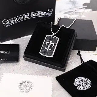 Chrome Hearts gold-plated mini flame cross necklace