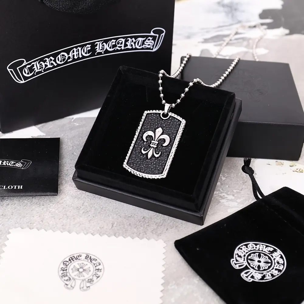 Chrome Hearts gold-plated mini flame cross necklace