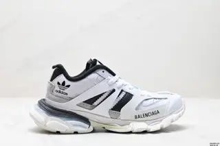 Adidas originals x Balenciaga Track Forum round toe lace-up non-slip low-top dad shoes 741106
