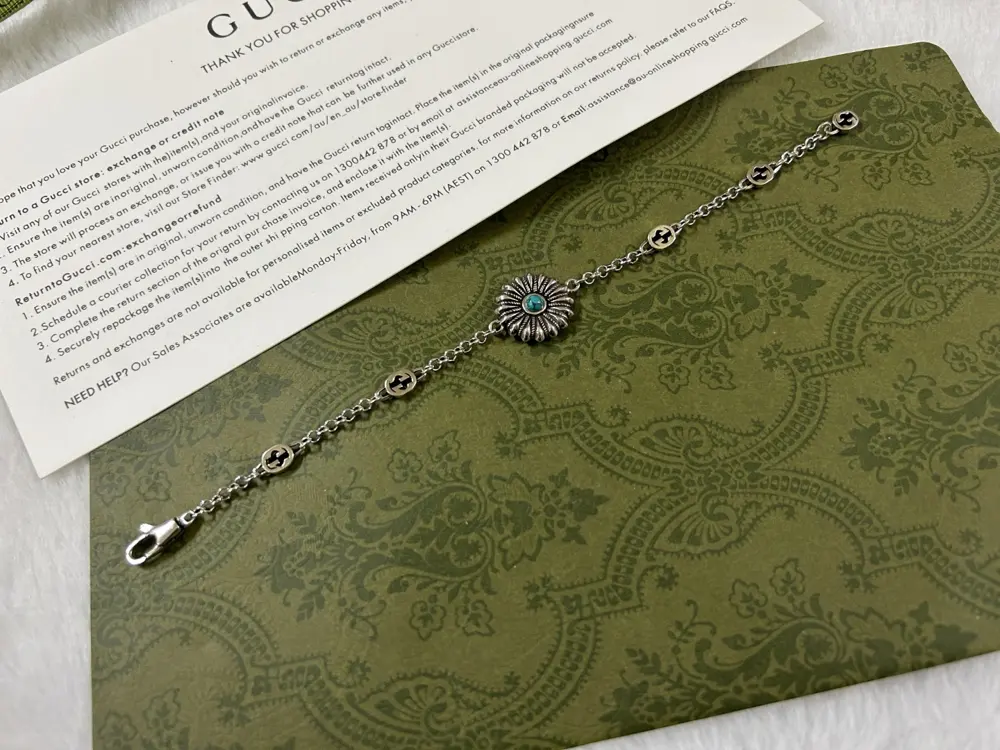 Gucci turquoise sunflower bracelet Length: 16-17-18CM