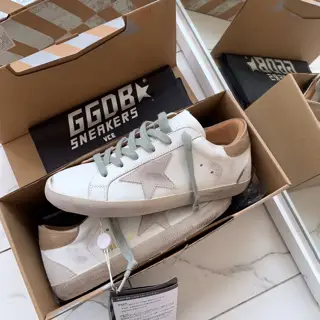 Golden Goose brown tail couple style Shoes