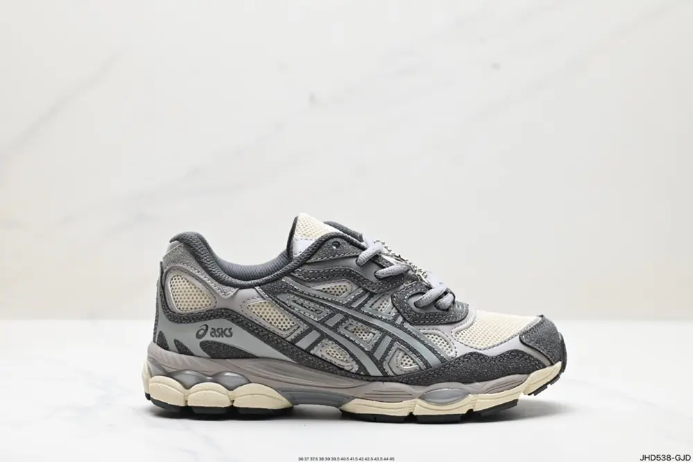 ASICS breathable mesh upper with some synthetic leather material uses the new AHAR+ rubber 1203A383-020
