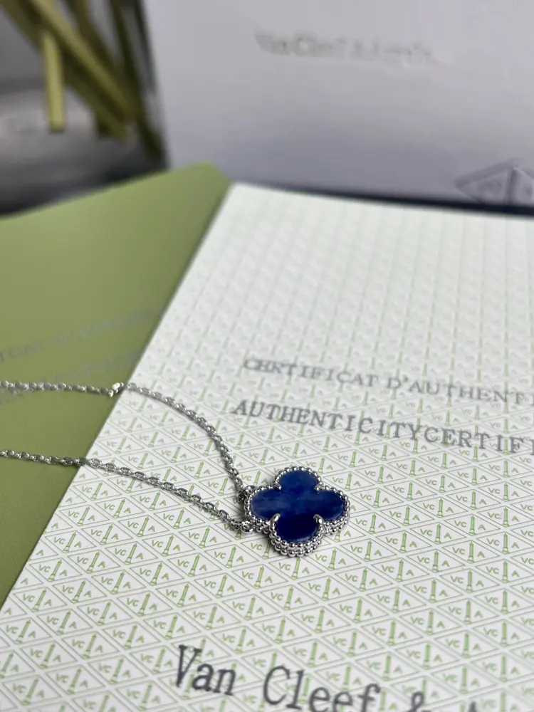 Van Cleef & Arpels four-leaf clover necklace Pietersite