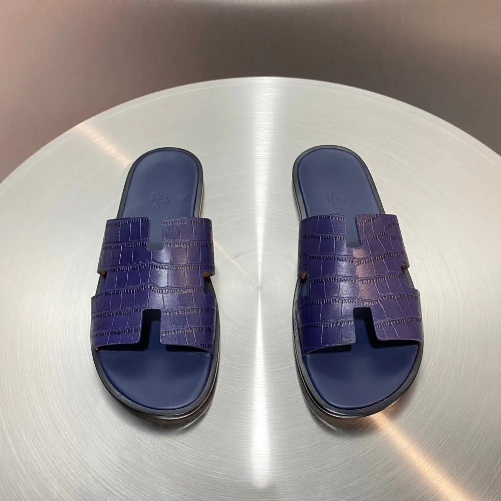 Hermès Classic H Slippers ~ High-end men’s sandals• beach shoes slippers ~ counter