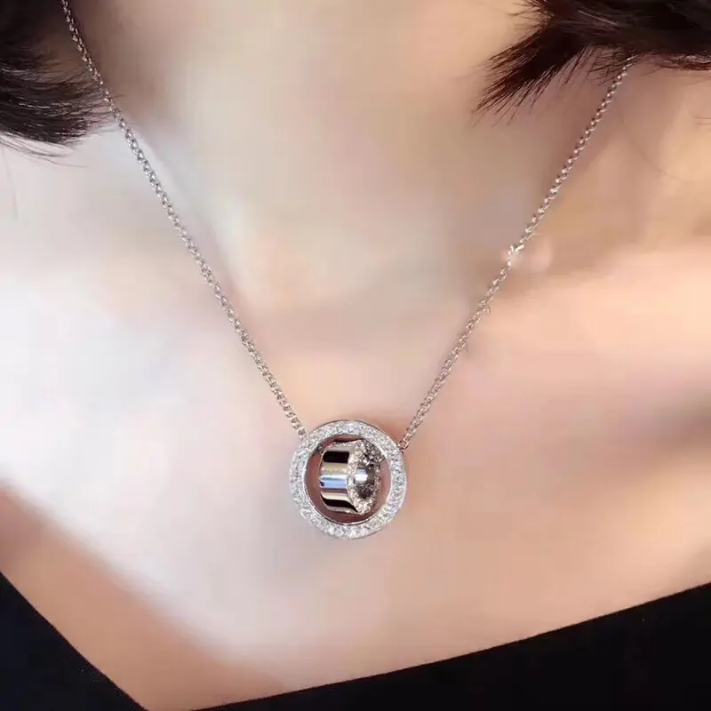 Swarovski Two-tone gold simple hoop clavicle necklace