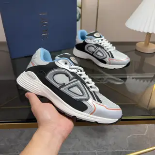 Dior B30 low-top sneakers Crafted from grey mesh and white tech fabric