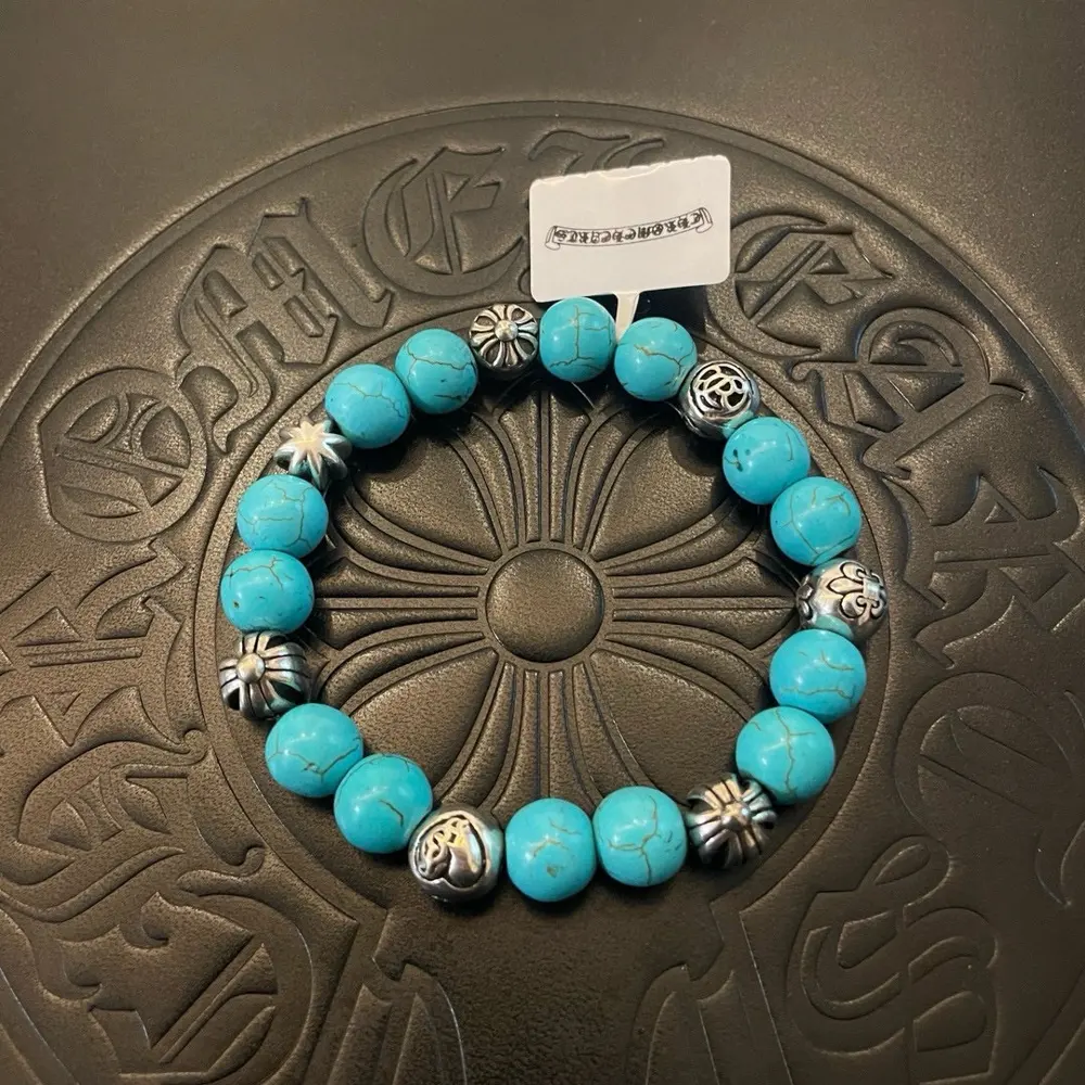 Chrome Hearts Classic Vintage Blue Turquoise Multi-element Bracelet