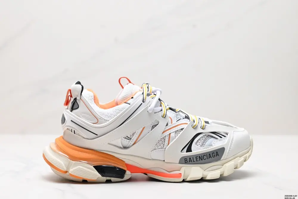 Balenciaga Sneaker Tess s.Gomma MAILLE WHITE/ORANGE 3.0 generation three generations of 542436