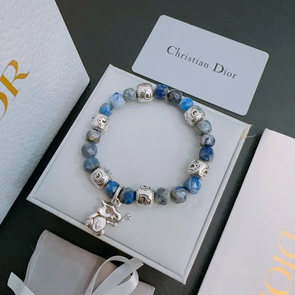 DIOR Multi-element agate Thai silver style bracelet