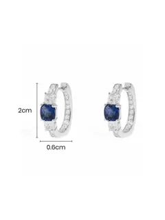 Apm monaco square pavé blue hoop earrings high fashion