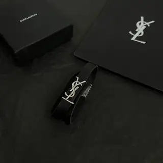 Yves Saint Laurent leather bracelet necklace