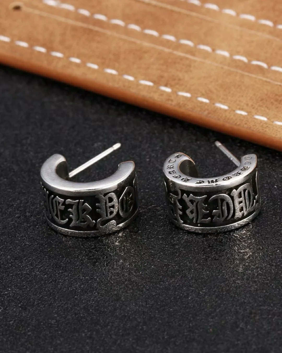 Chrome Hearts classic vintage cross Sanskrit earrings
