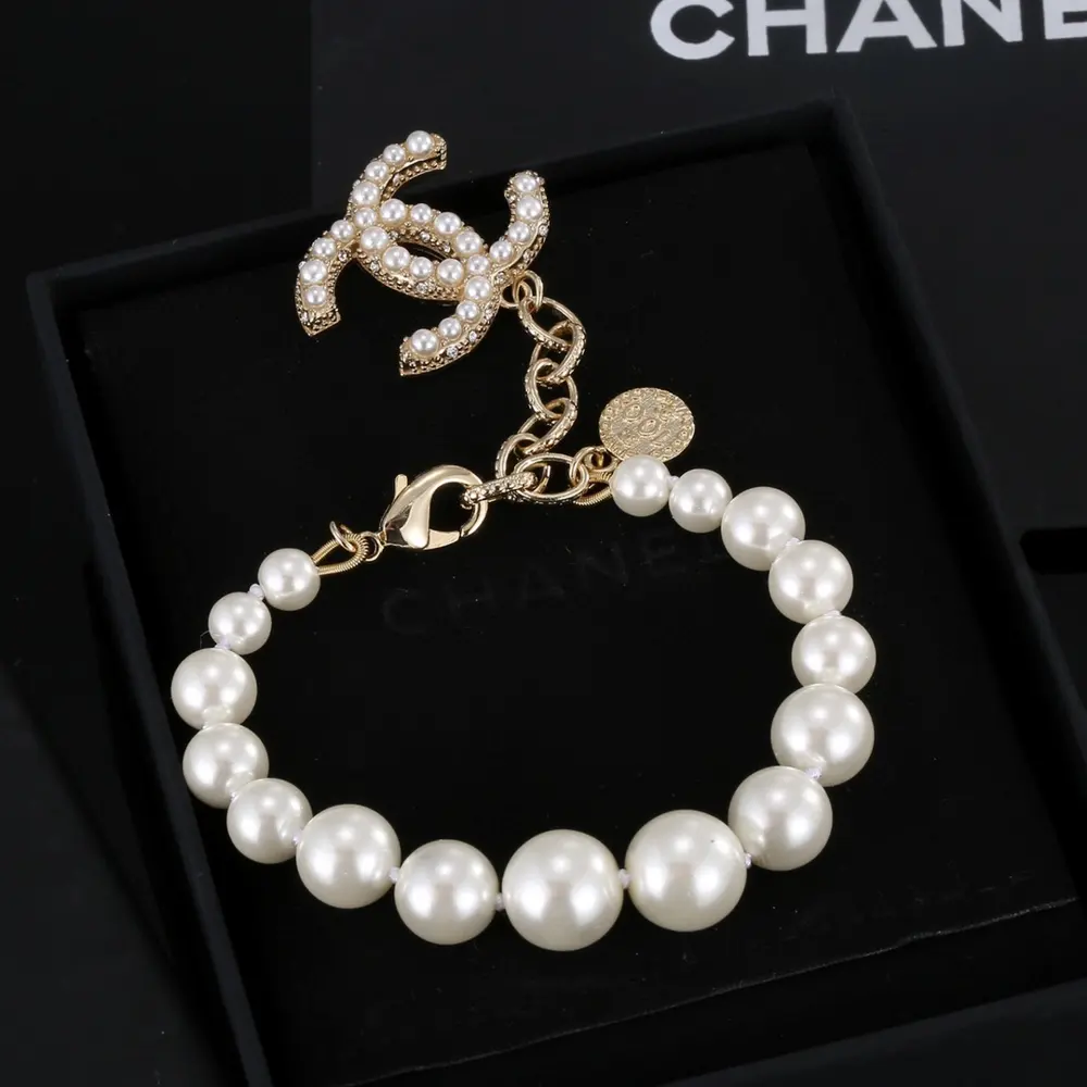 Chanel Double C Pearl Bracelet