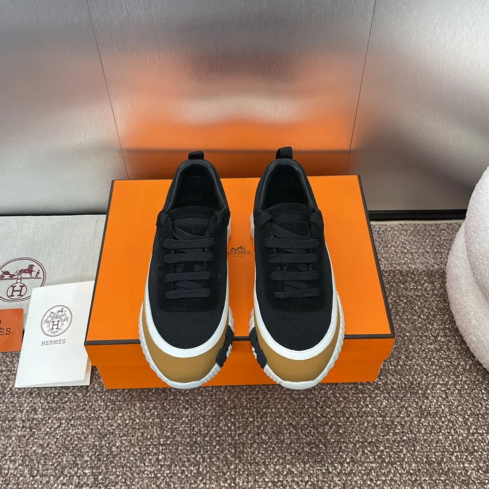 Hermes 2024 autumn and winter classic couple style Bouncing casual lace-up versatile sports