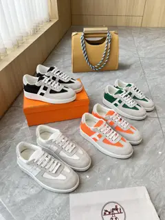 Hermes flat-soled fashionable sports casual shoes Korean style lace-up mesh surface