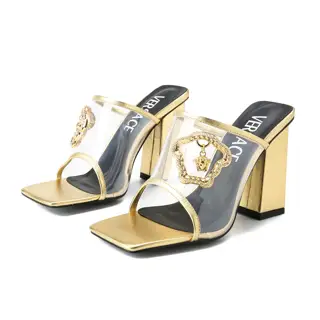 Versace new high-heeled transparent slippers