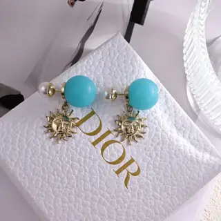 Dior new style Dior new earrings loved by top brands Metal texture counterattack version of