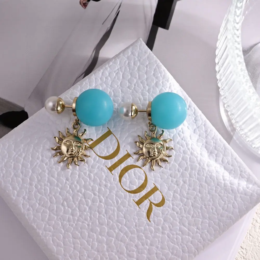 Dior new style Dior new earrings loved by top brands Metal texture counterattack version of