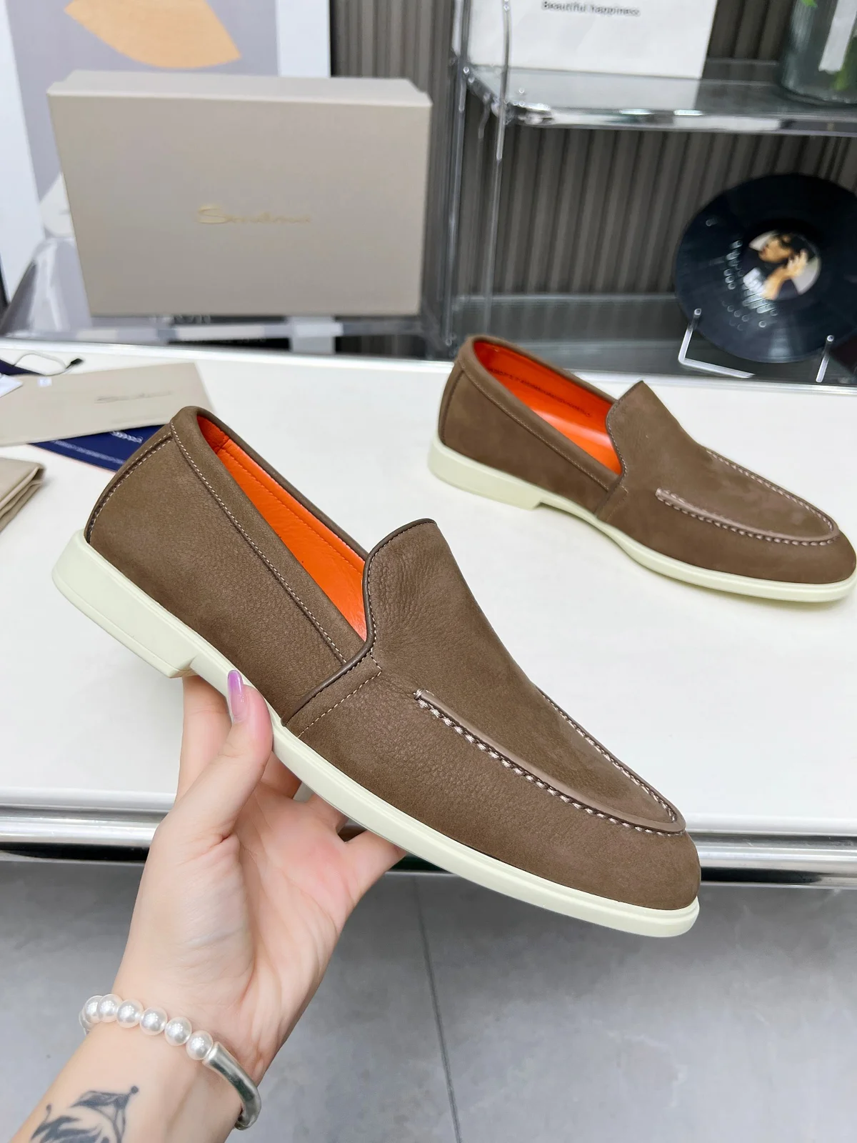 Santoni Four Seasons Classic Loafers Casual Business Style Single Shoes