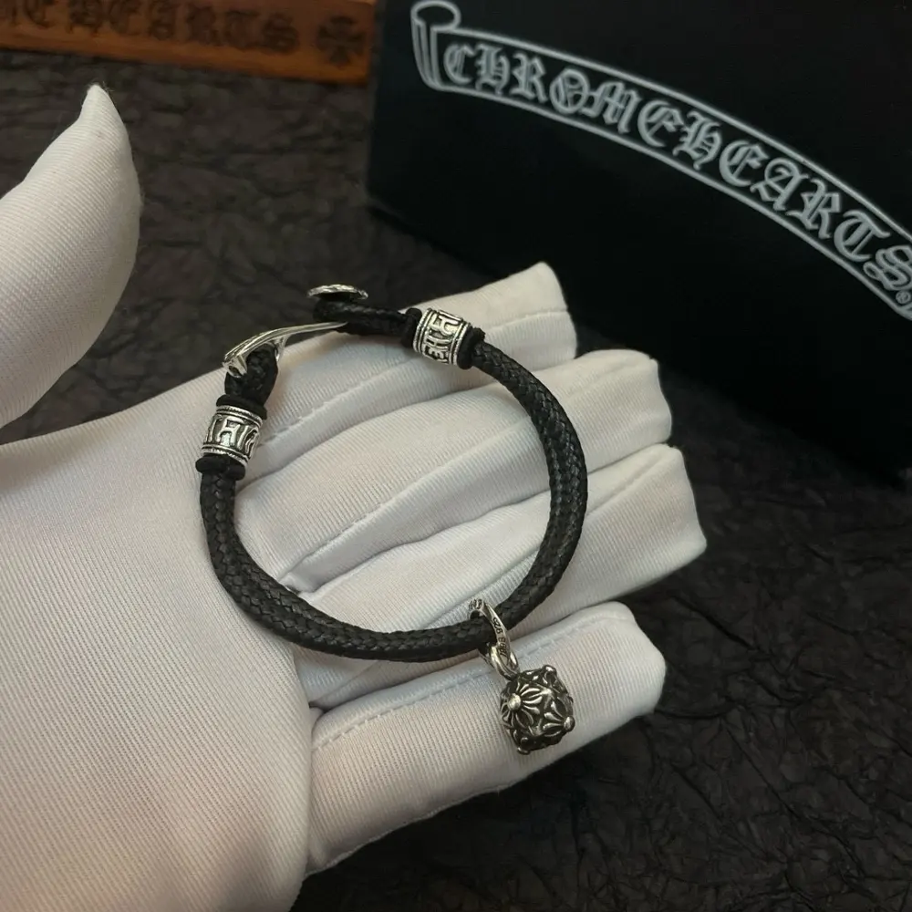 Chrome Hearts Classic Retro Multi-element Cross Flower Ball Pendant Bracelet