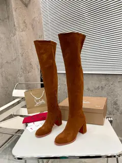 Christian Louboutin thick heel elastic ankle boots