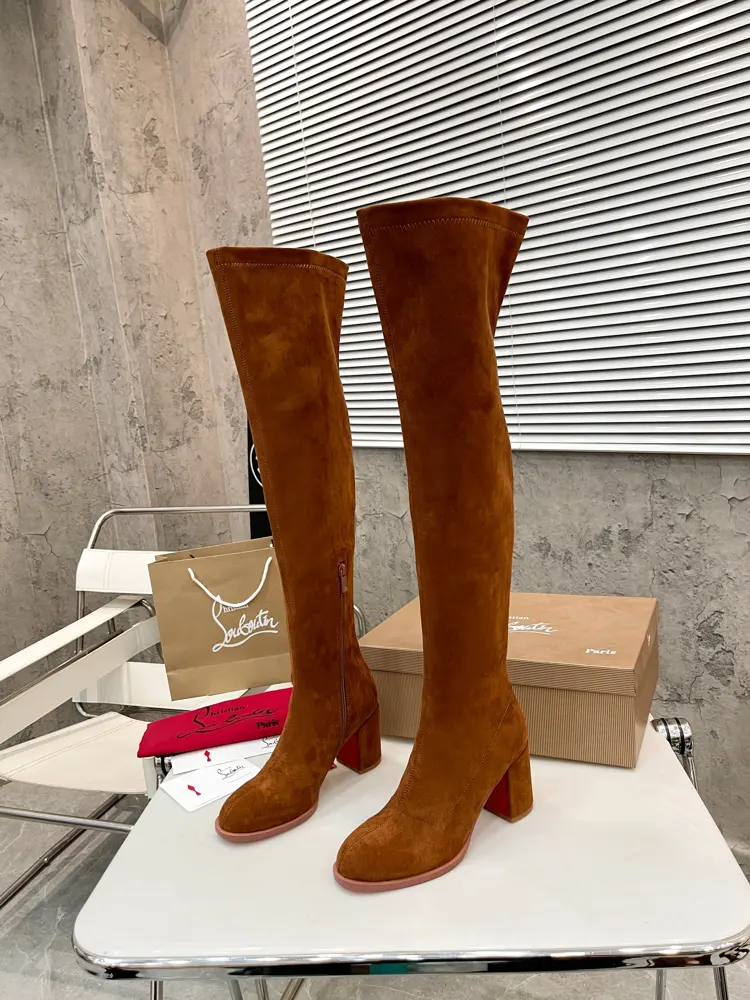 Christian Louboutin thick heel elastic ankle boots