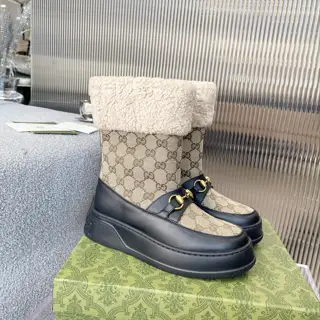 Gucci Merino sheepskin and fur snow boots