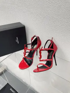 Classic high heels with Yves Saint Laurent logo T-strap and low heels