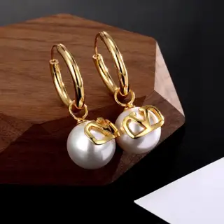 Valentino logo V pearl earrings
