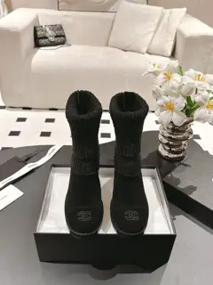 Chanel soft knitted sock boots