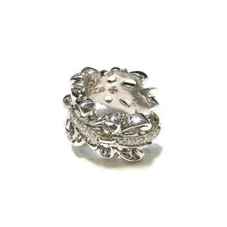 Chrome Hearts fleur-de-lis and diamond ring
