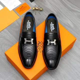 Hermès business formal leather shoes