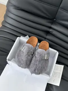 Maison Margiela new lamb wool Birkenstock slippers