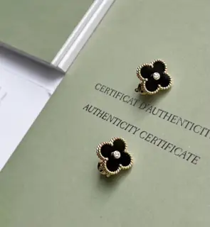 Van Cleef & Arpels Heart Petal Earrings Natural White Shell Earrings