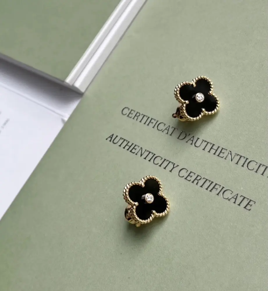 Van Cleef & Arpels Heart Petal Earrings Natural White Shell Earrings