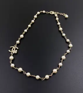 Chanel flower twist pearl necklace bracelet