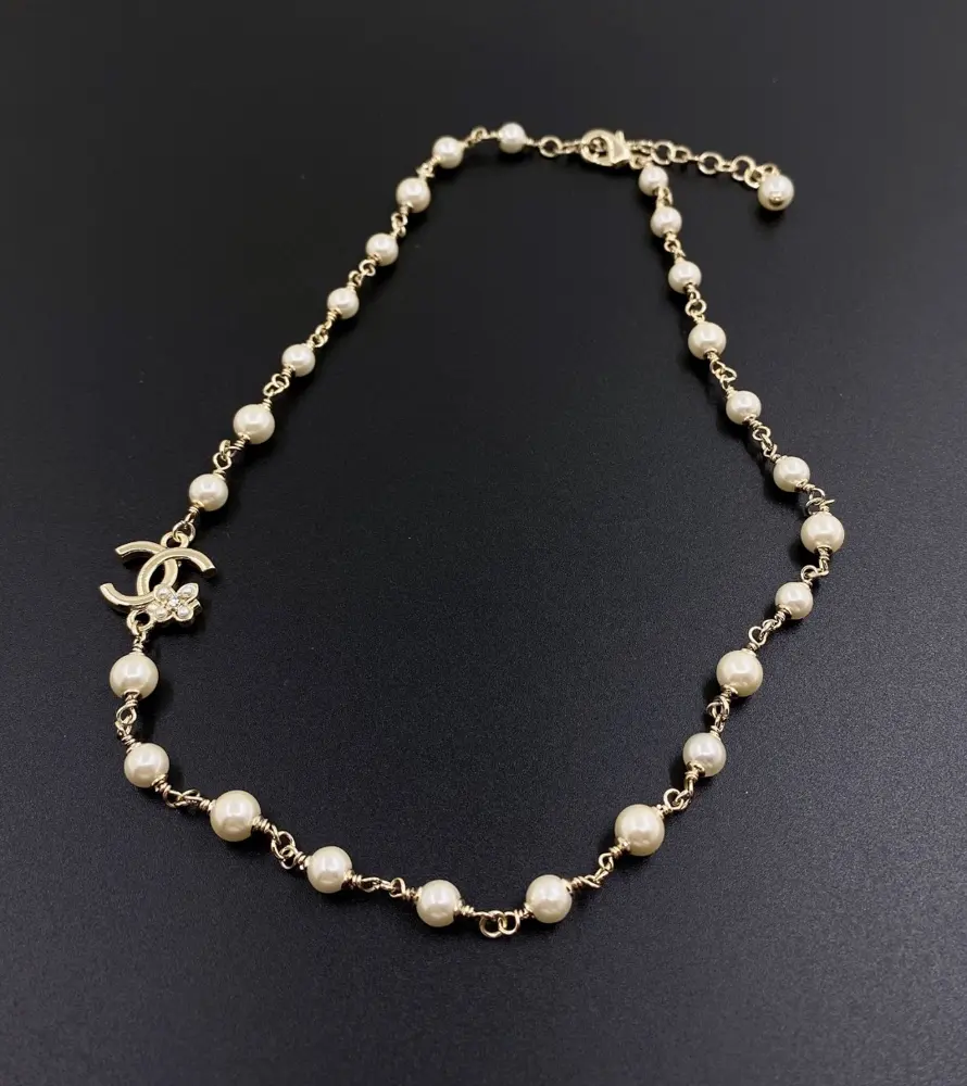 Chanel flower twist pearl necklace bracelet