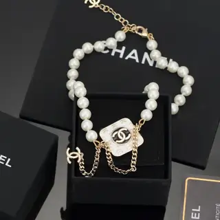 Chanel Square Pearl Necklace